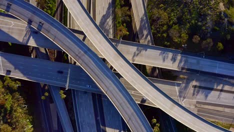 aerial view of california freeway with cars passing by below