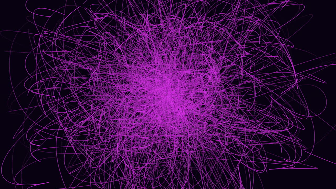 Dynamic purple lines abstract composition on black background