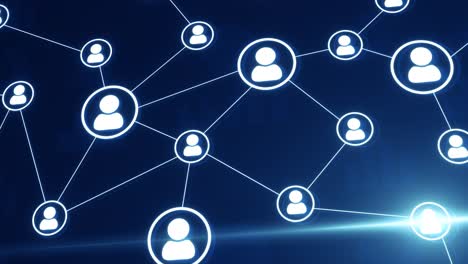 4k 3d icon of people world wide connected social network loop background internet virtual reality