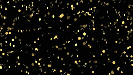 gold confetti on black background