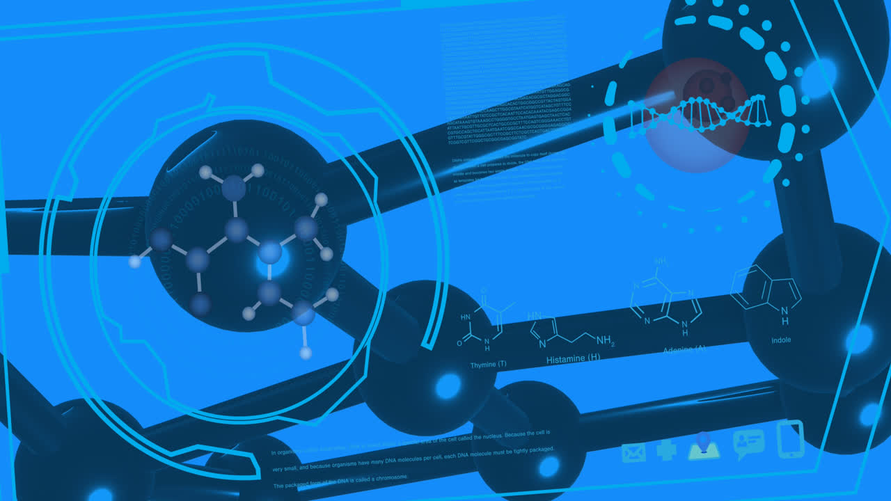 화학 공식에 대한 데이터 처리의 애니메이션