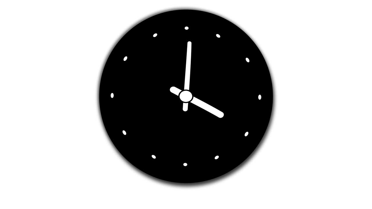 animación de reloj de lapso de tiempo. rotación de velocidad de la manilla del reloj.