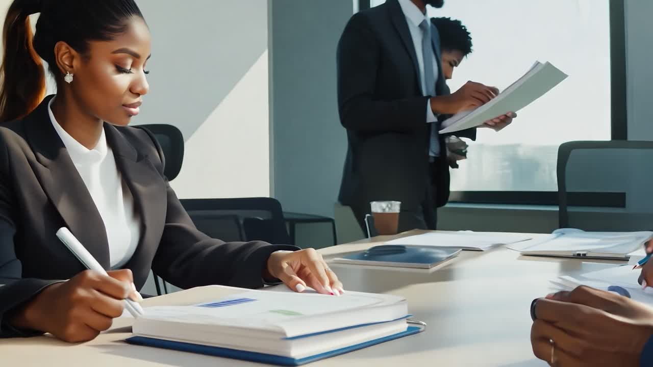 Business Meeting in a Modern Office
