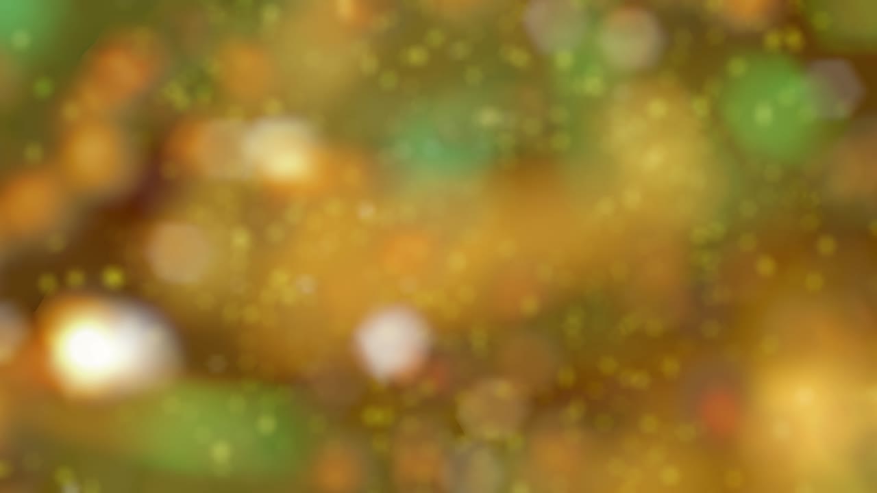 fondo de movimiento abstracto partículas de oro brillantes. partículas relucientes brillantes con bokeh. fondo de año nuevo y navidad. animación de video de bucle 4k sin costuras
