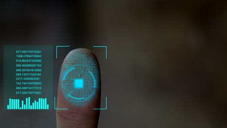 escaneo de huellas digitales tecnología futurista, con sistema de seguridad digital de circuito.