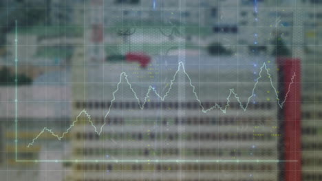 Animación-Del-Procesamiento-De-Datos-Financieros-Sobre-El-Paisaje-Urbano