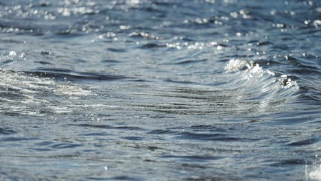 las largas olas ruedan lentamente en las olas