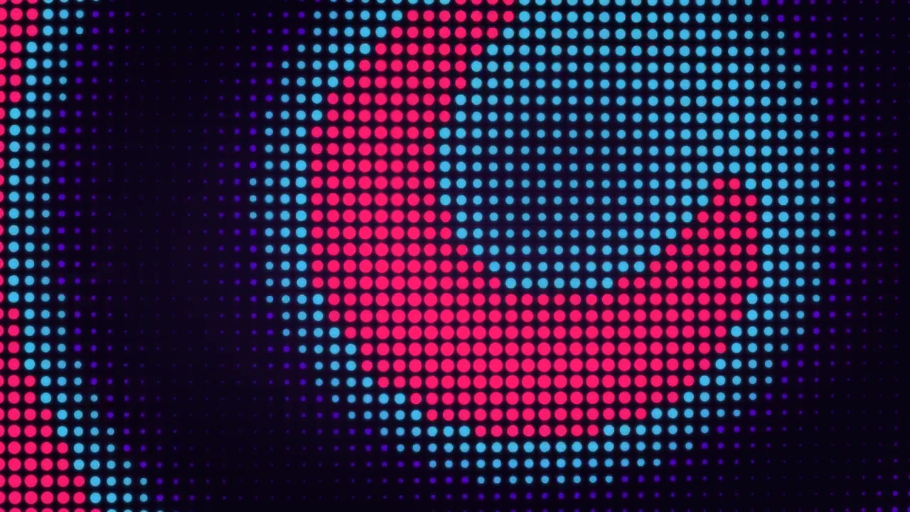 Sfondo animato astratto con punti pulsanti rosa e blu