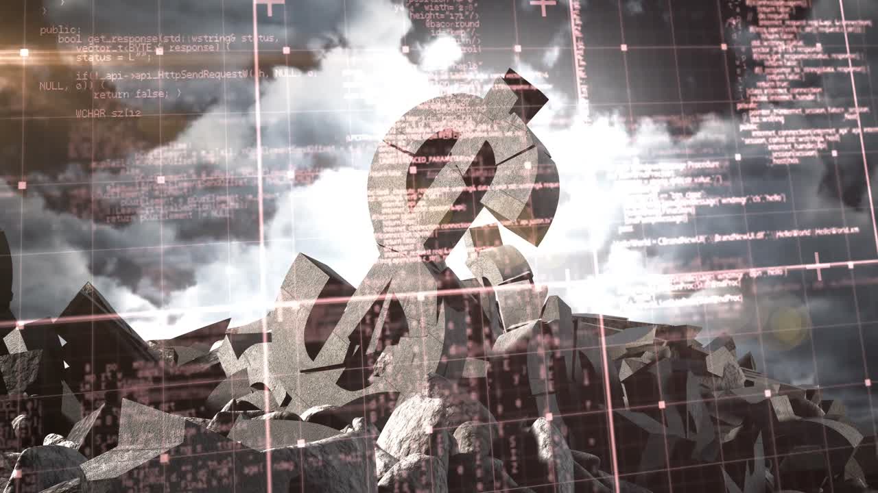 하늘 과 구름 배경 에 있는 달러 기호