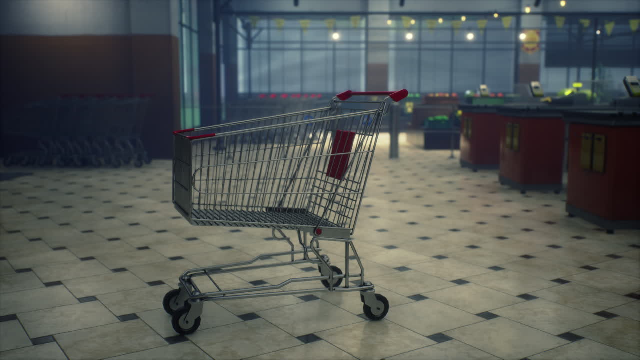 코로나19 코로나바이러스 전염병으로 인해 폐쇄된 비어있는 슈퍼마켓