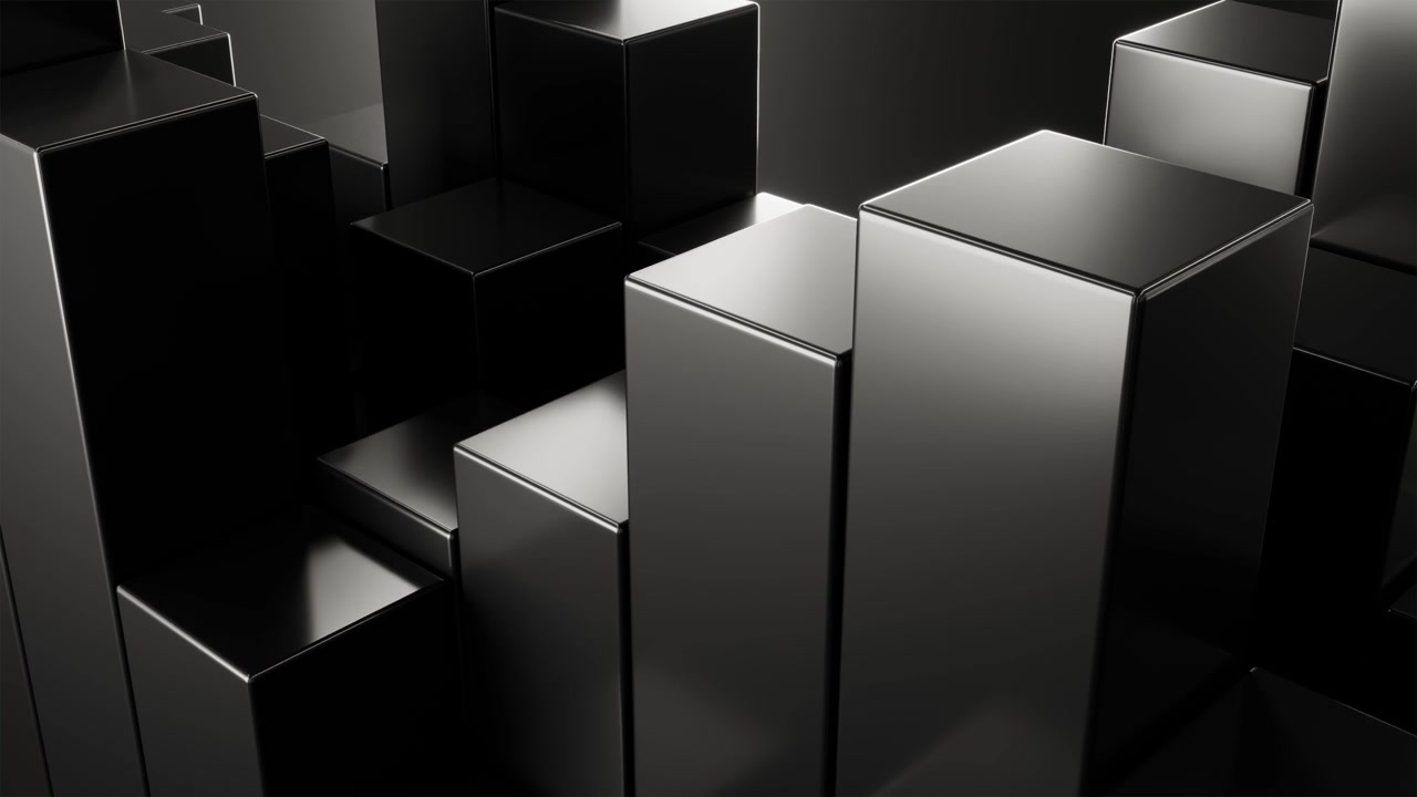Black business background with cubes