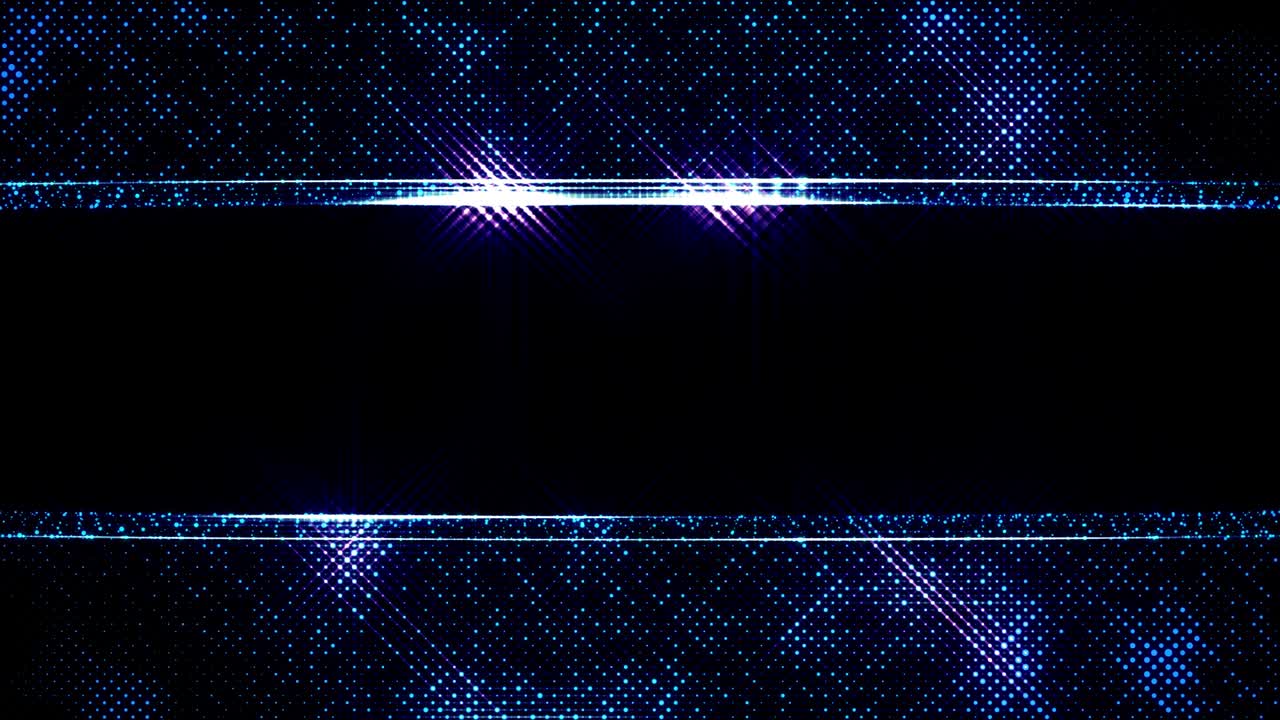 3d abstract 4k looped background with light of leds and copy space. Sparks slip between point leds, particles cover the entire plane of entire frame. Shine run on points. Luma matte as alpha channel