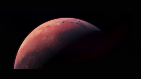 planet mars viewed from space