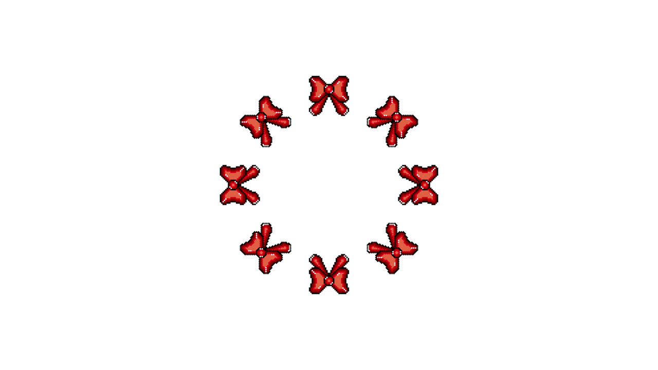 Pixel Art Ribbon Spinning Circle Animated Overlay Transparent 30fps (4)