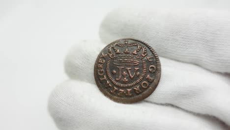 monedas antiguas. moneda de cobre portuguesa 33