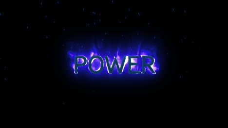 texto de energía que aparece en el fuego púrpura
