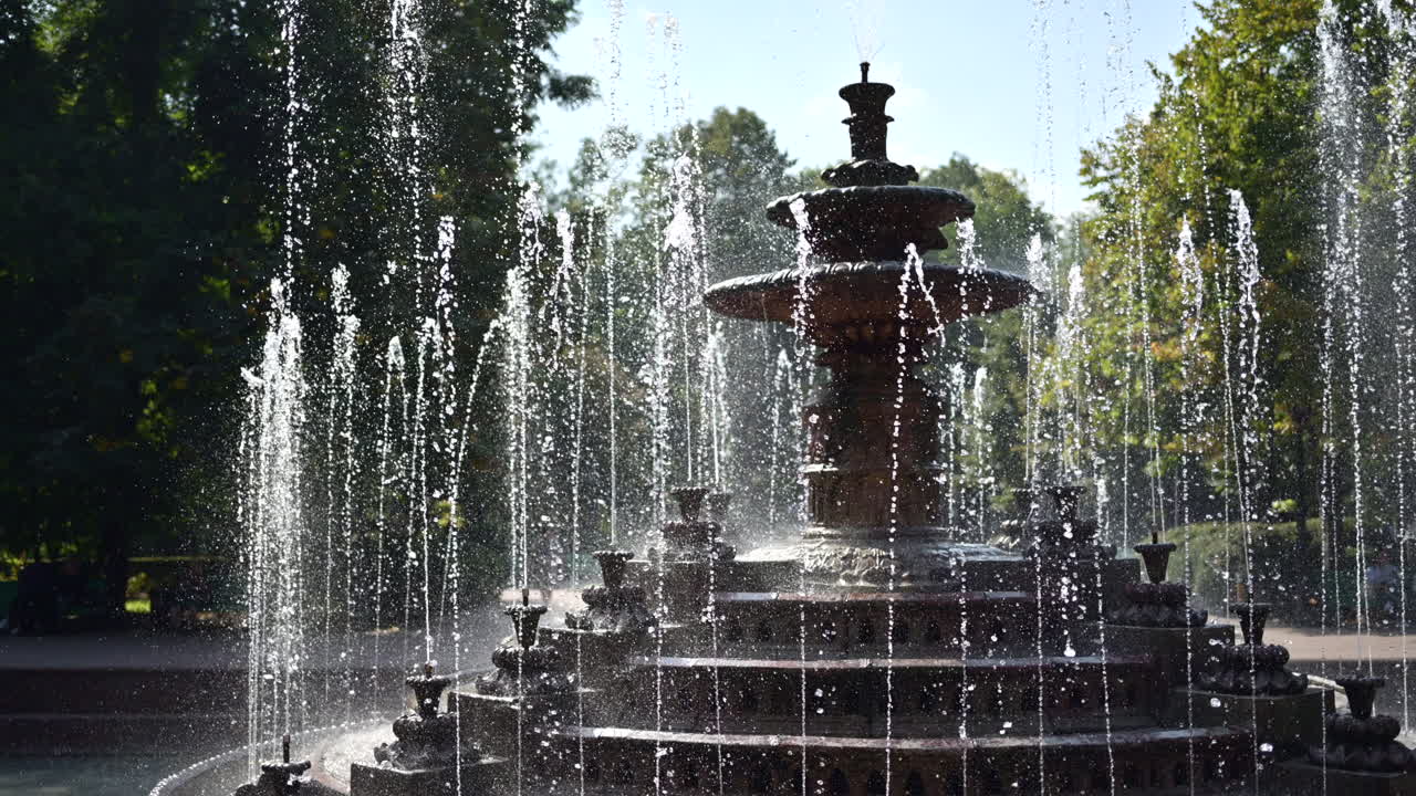 Close up of a water fountain in the central park in Chisinau, Moldova