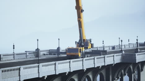 crane working on a bridge