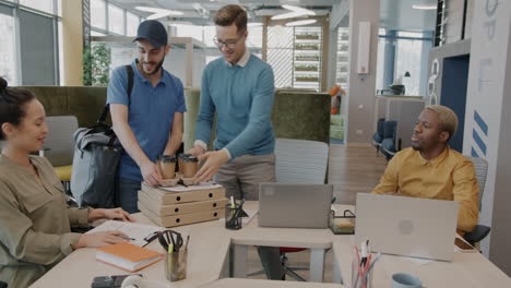 pizza and coffee delivery to office