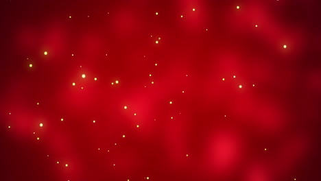 animation of yellow glowing spots falling on red background