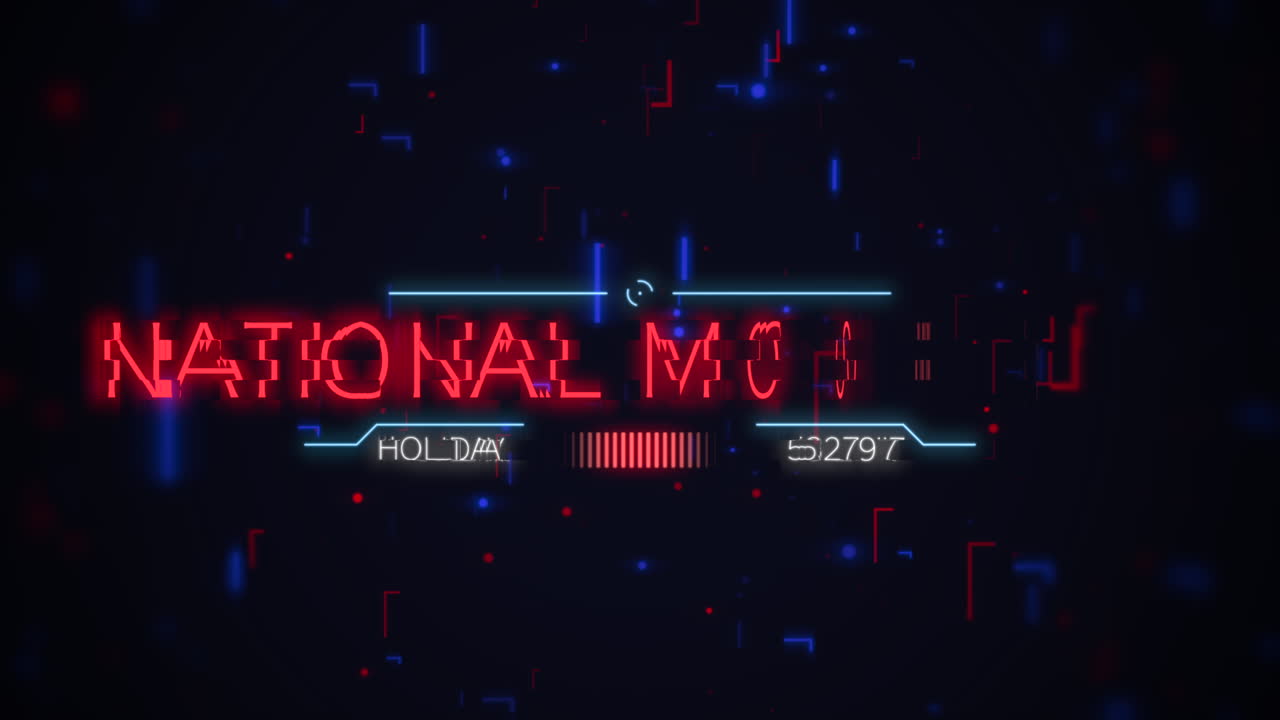 día nacional de la luna en la pantalla de la computadora digital con líneas