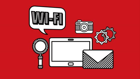 tableta con tecnología de redes sociales