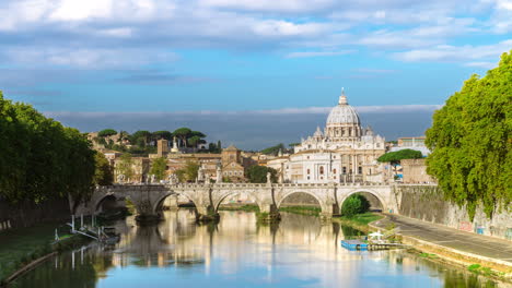 time lapse of rome skyline with st peter basilica