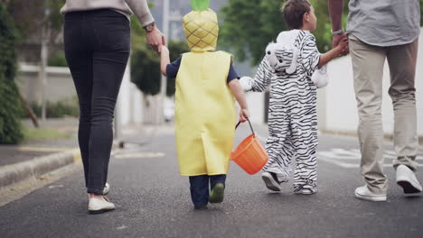 family trick-or-treating