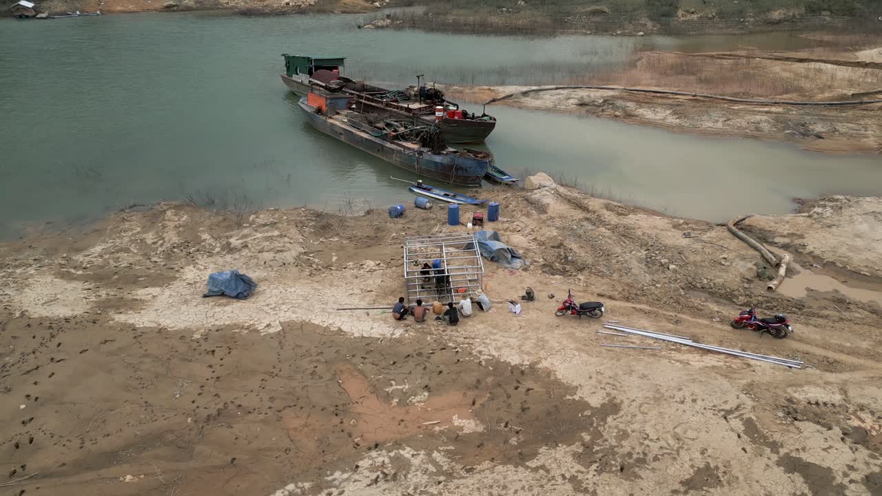 Sand Mining Operation by the River
