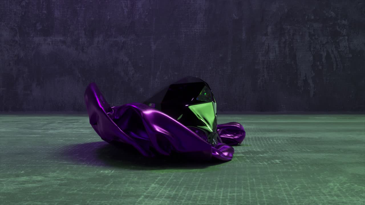 diamante y objeto abstracto geométrico púrpura