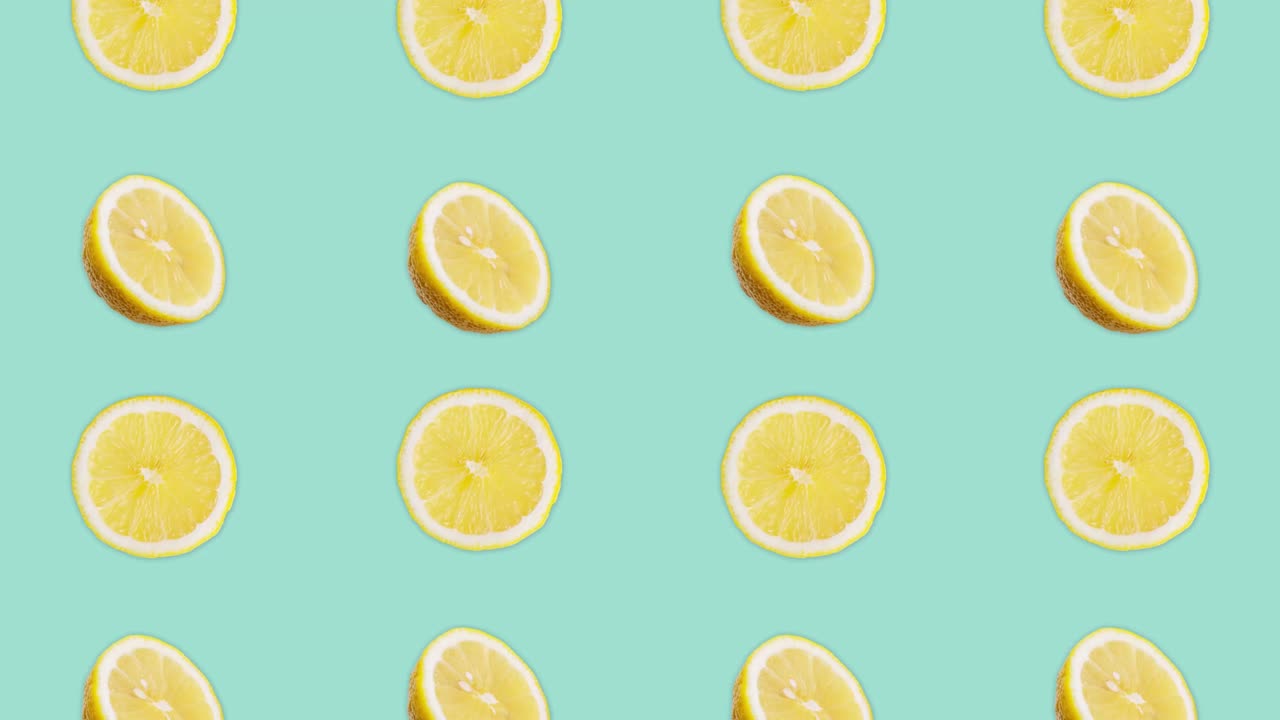 4K 60FPS Animated Loop Background - Lemons Flowing Vertically and Flipping