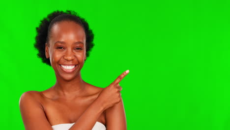 Face,-green-screen-and-black-woman-with-skincare