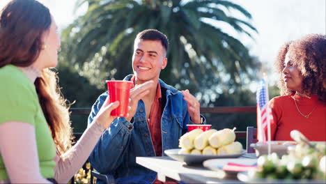 friends at an outdoor celebration