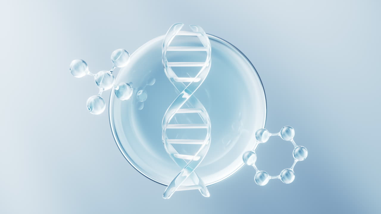 dna와 생물학적 개념, 3d 렌더링