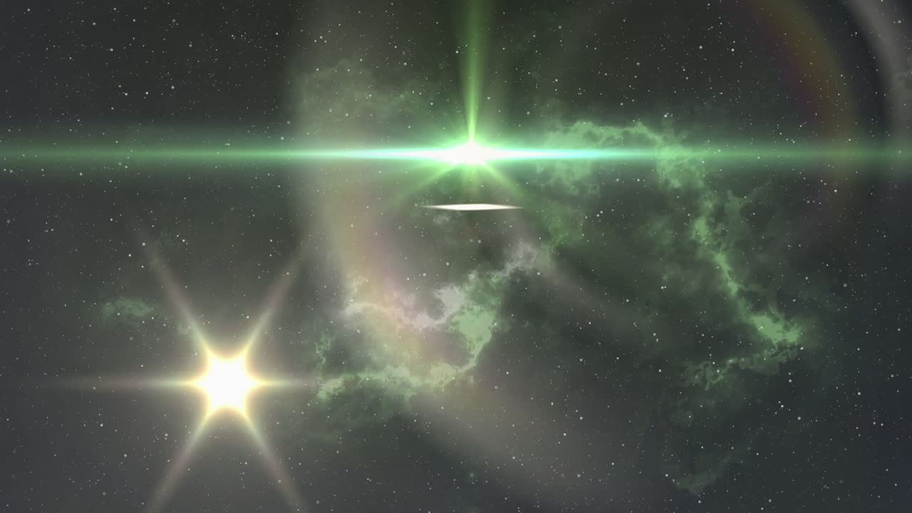 animación de estrellas brillantes y nubes en movimiento sobre el cielo de las noches oscuras