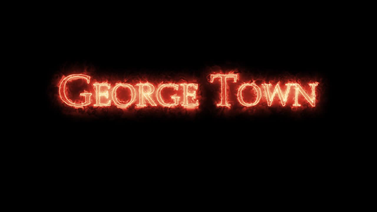 조지 타운은 불로 쓰여져 있습니다.
