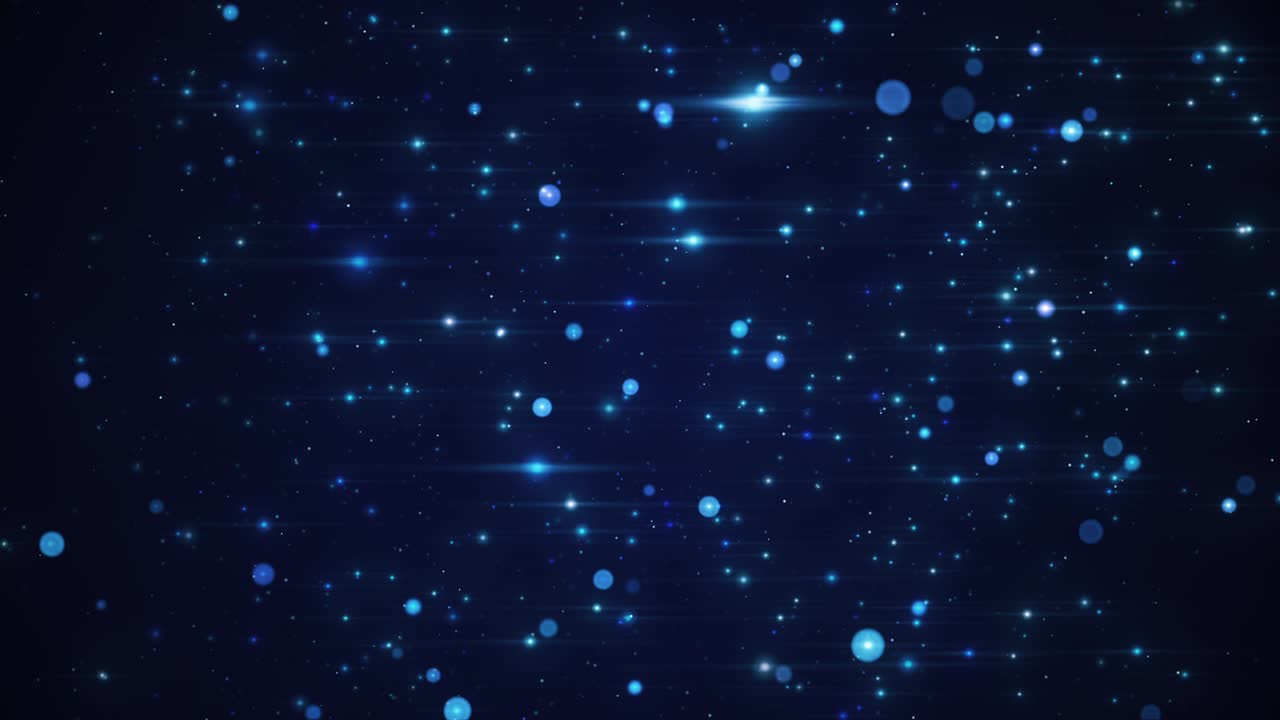 밀집된 추상적인 반이는 파란색 별 필드 보케 루프
