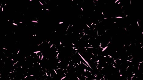 gráficos de movimiento de partículas de pluma rosada en vuelo