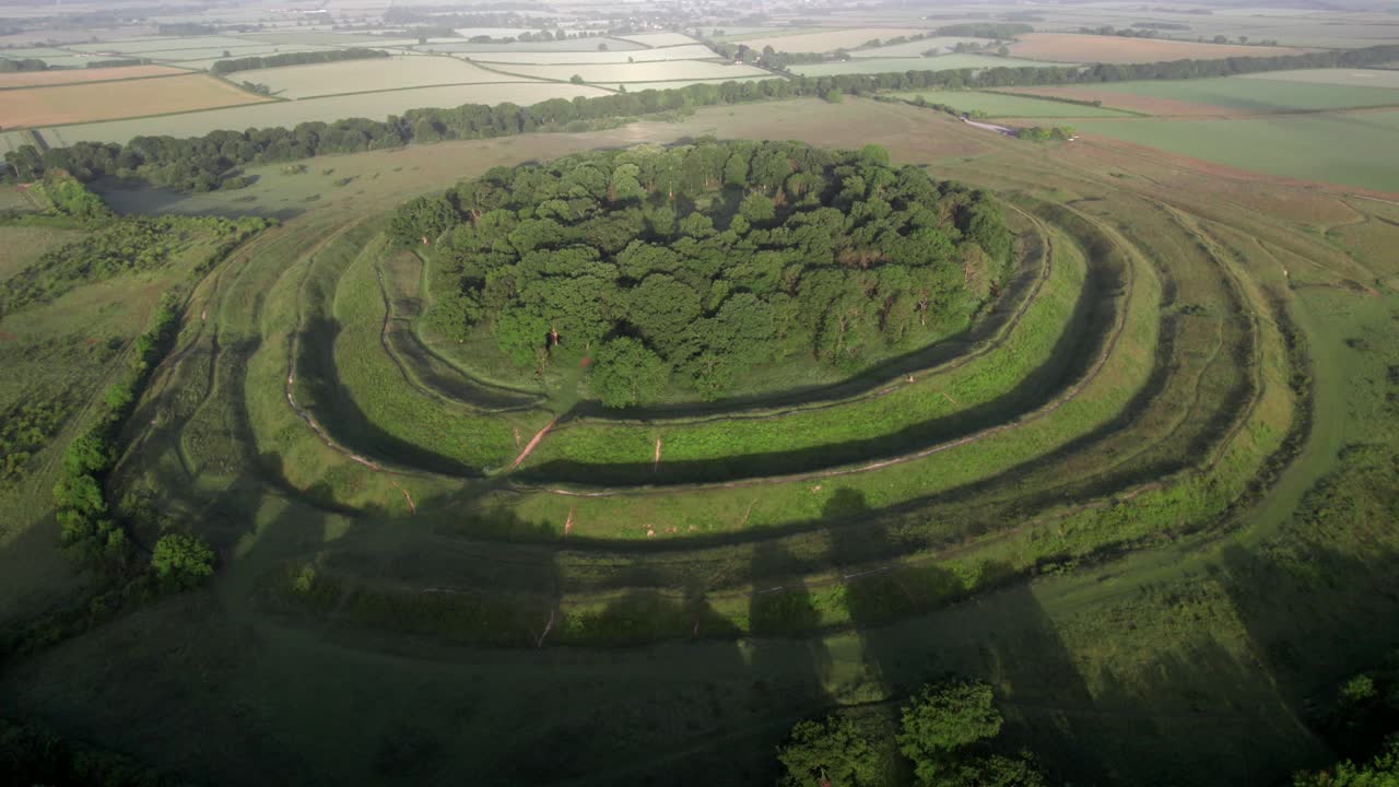 anillos de badbury, dorset, reino unido. vista aérea