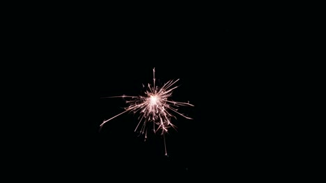 burning christmas sparkler against black background