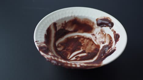 empty bowl of chocolate pudding