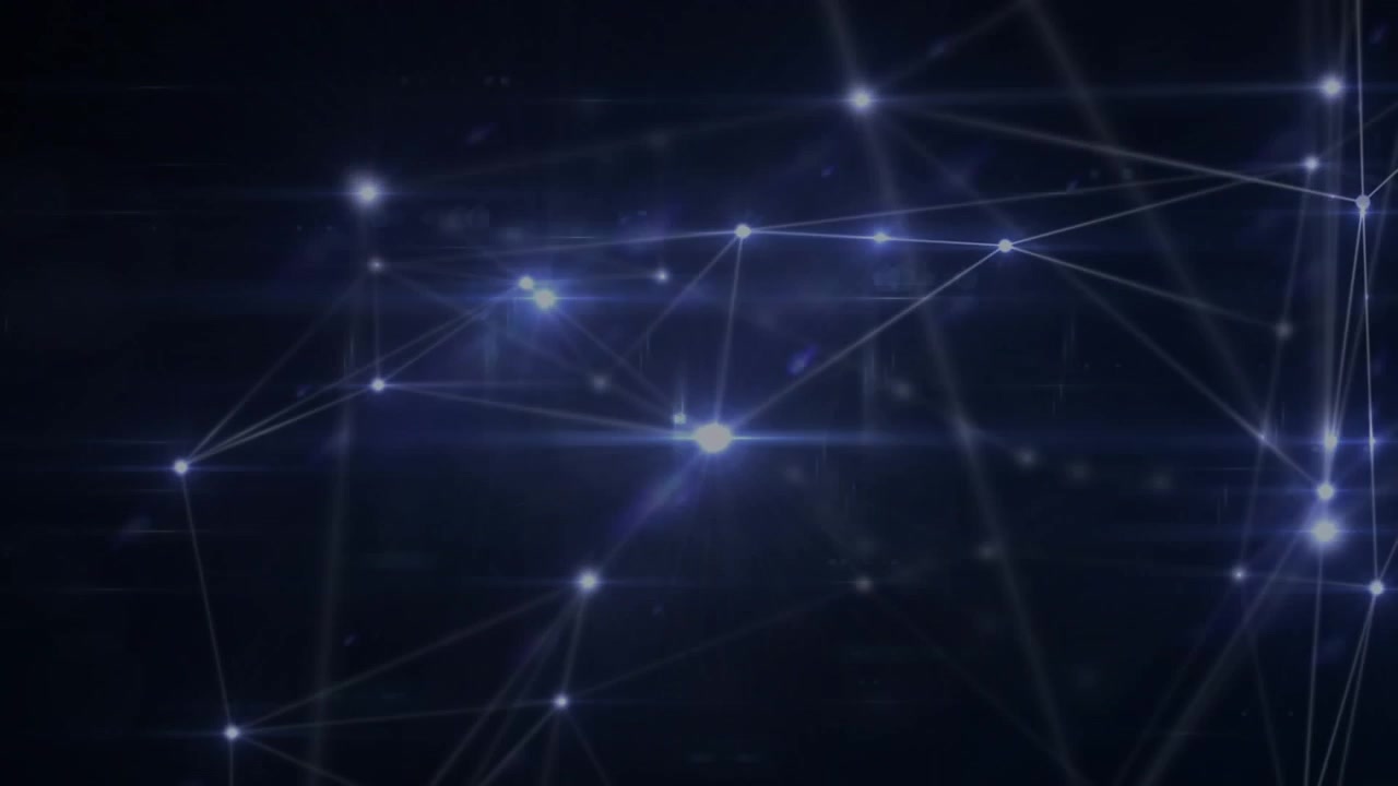 Animation of network of connections on black background