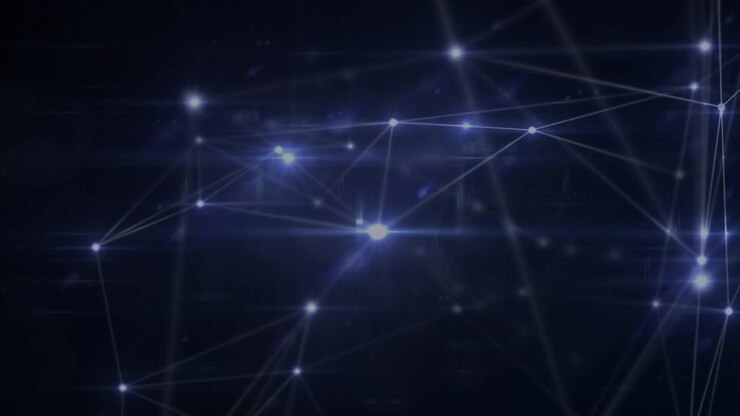 Animation of network of connections on black background