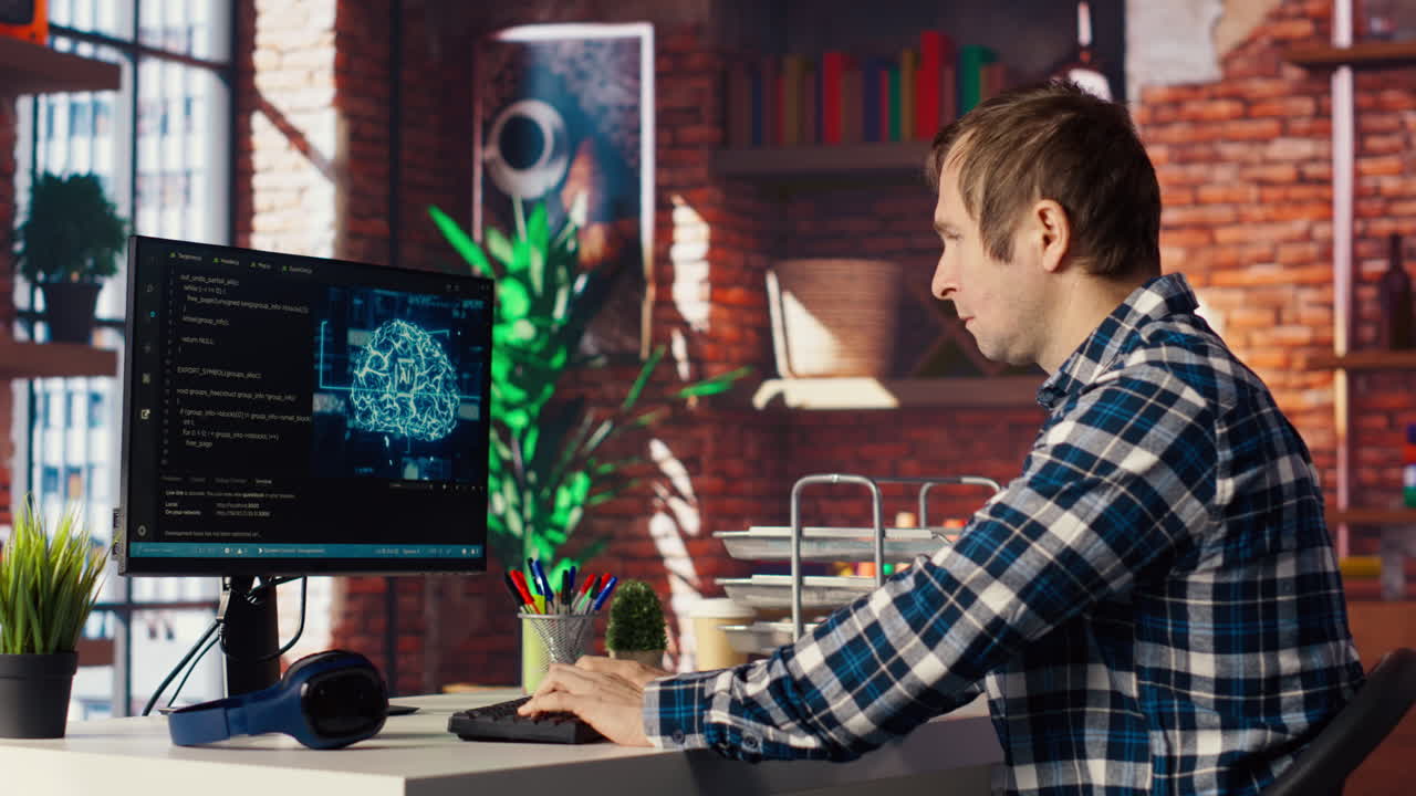 удаленный работник, работающий с глубокими нейронными сетями на настольном компьютере