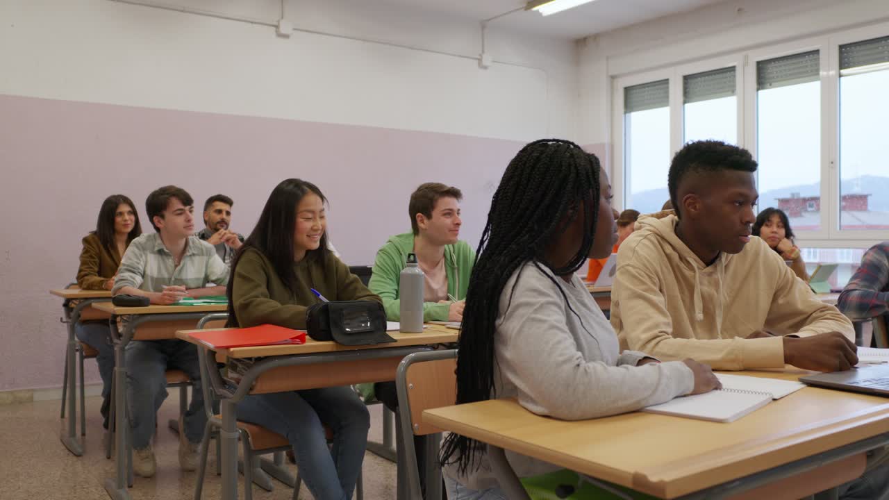 Diverse students in a classroom setting