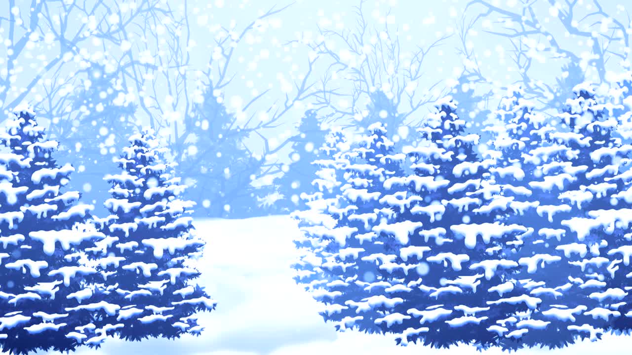 눈이 내리는 겨울 크리스마스 나무