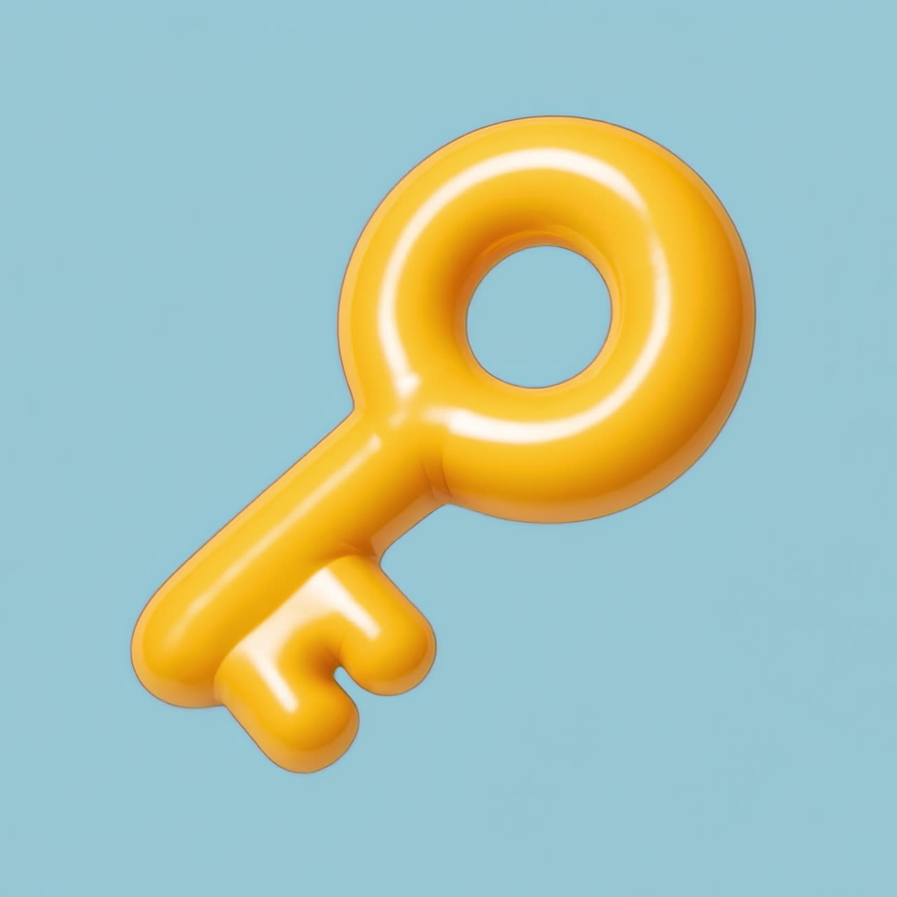 Bright 3D yellow key illustration animation isolated asset, transparent 4K video, alpha channel