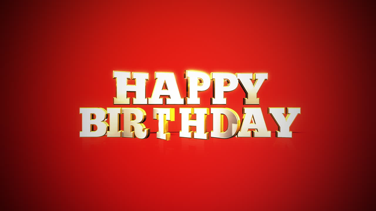 colorido texto de feliz cumpleaños en gradiente de moda roja moderna