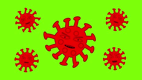 red cartoon corona virus