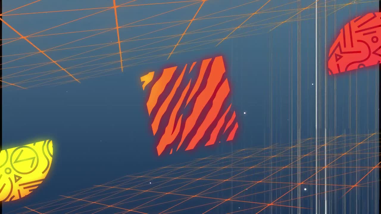 디지털 모양의 애니메이션 및 데이터 처리 및 그리드